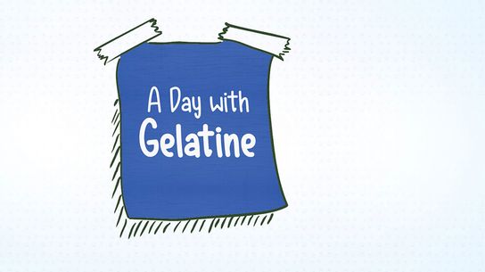 sticky note: a day with gelatine